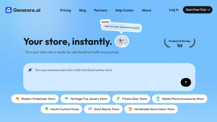 genstore homepage