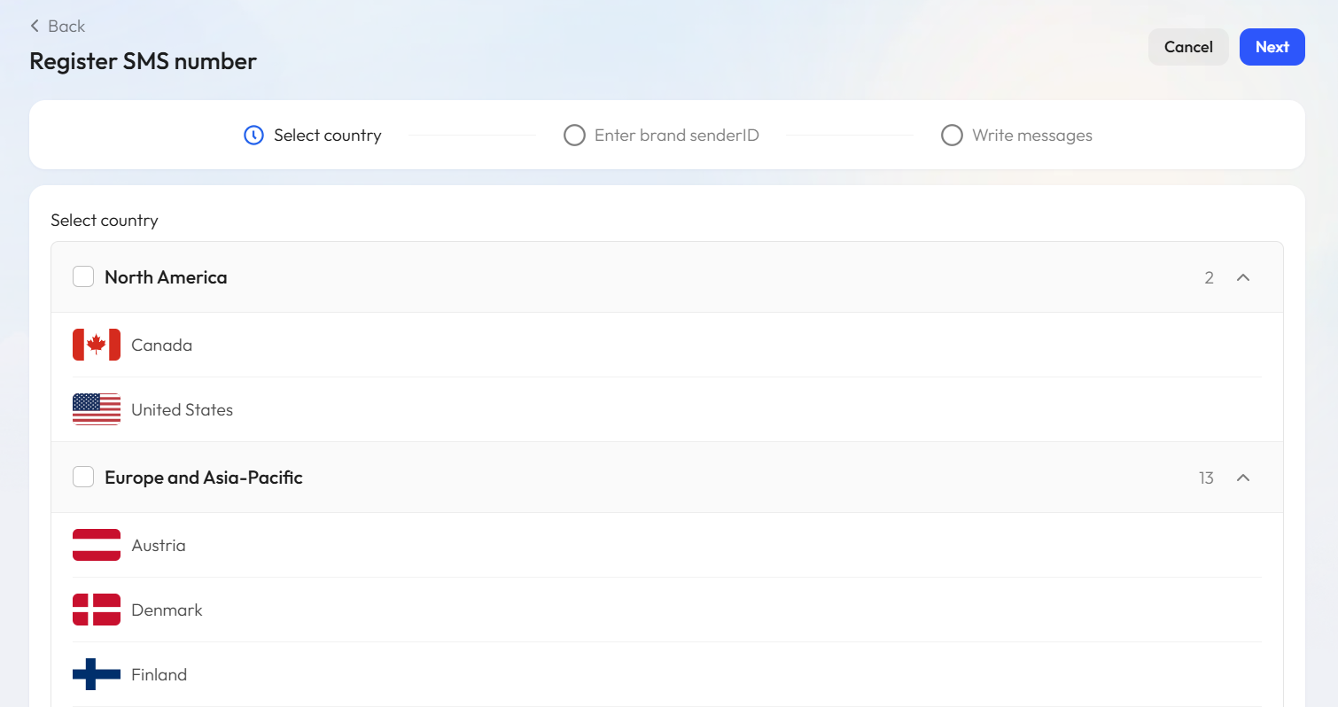 select country