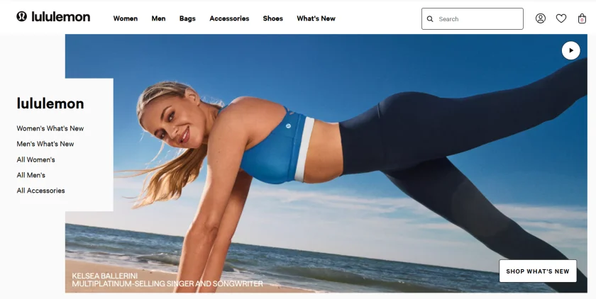 lululemon homepage design