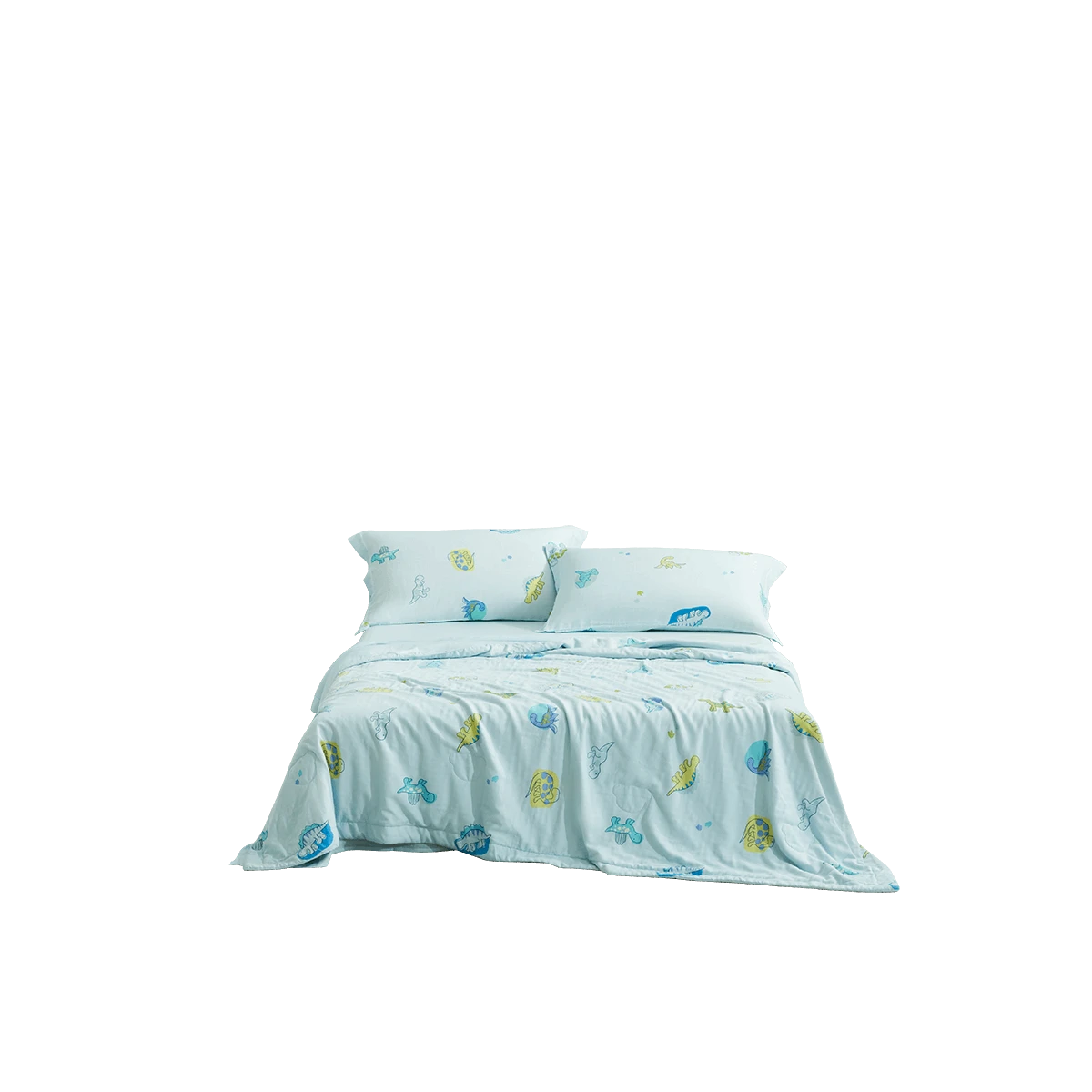 Cloud-Soft Antimicrobial Silk Summer Quilt (Dino Park)