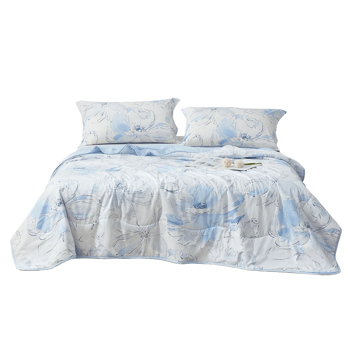 100% Cotton Antibacterial Fiber Washed Summer Quilt