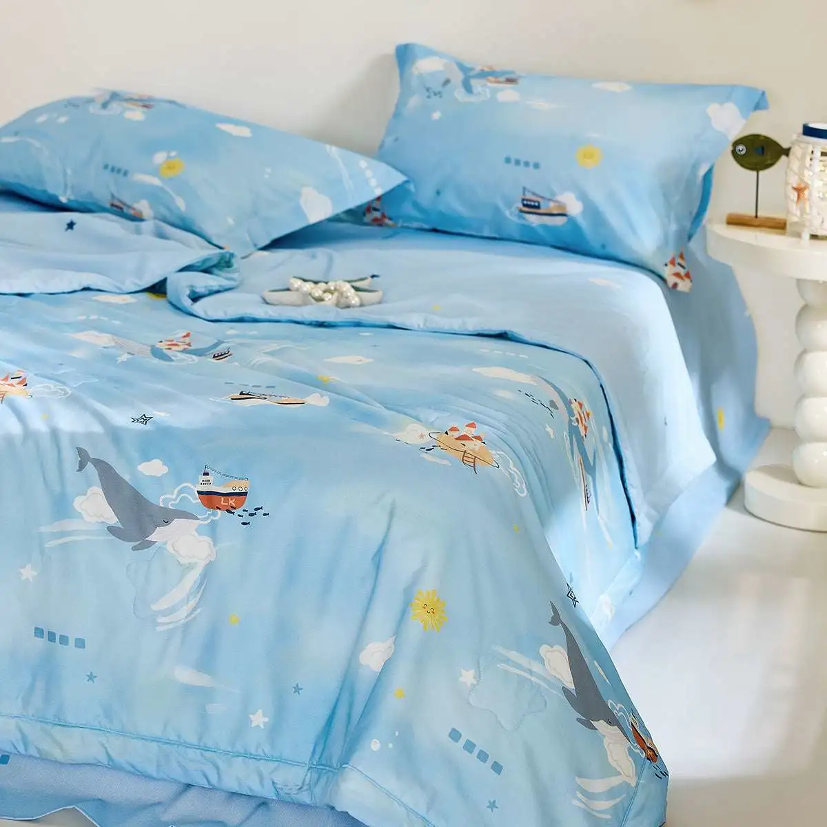 100% Mulberry Silk Summer Quilt - Machine Washable Comforter-Kids