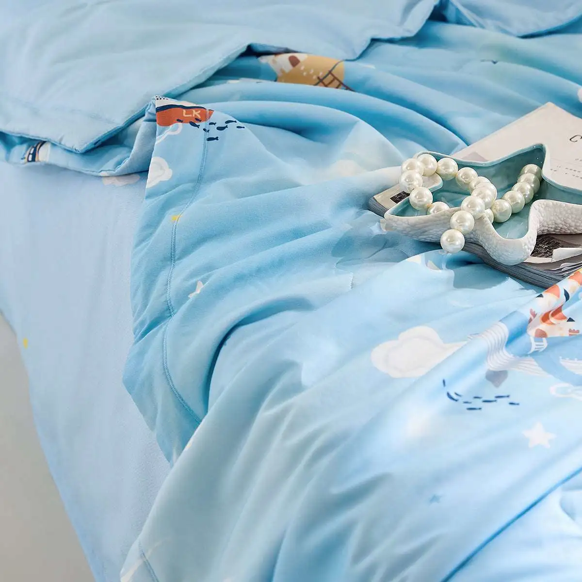 100% Mulberry Silk Summer Quilt - Machine Washable Comforter-Kids
