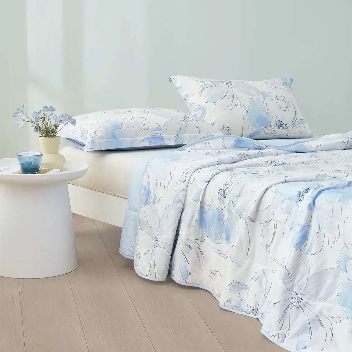 100% Cotton Antibacterial Fiber Washed Summer Quilt
