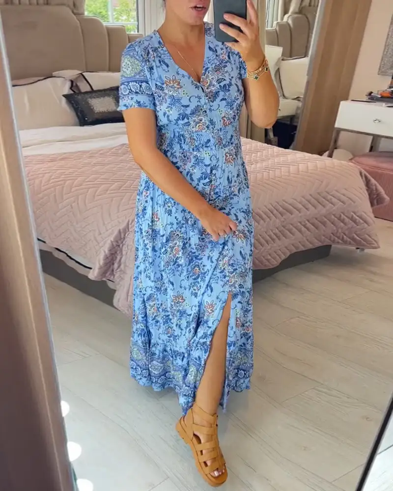 Floral V-neck dress