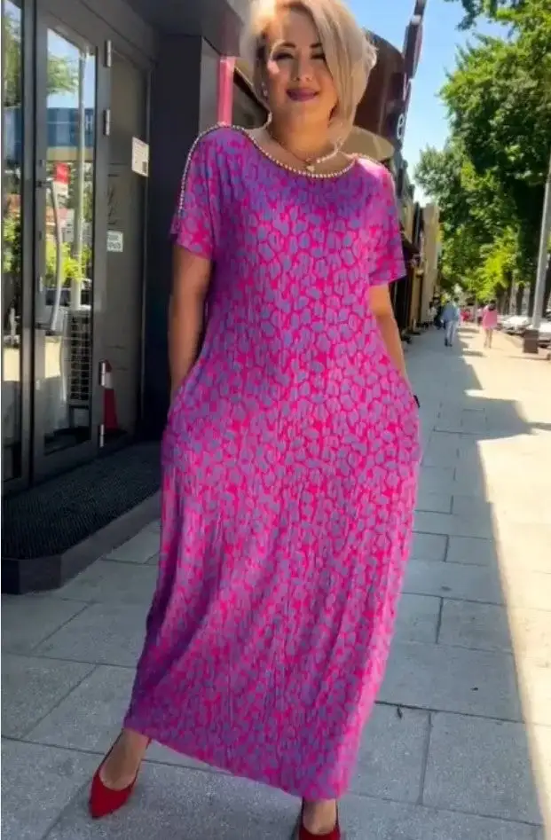 Fashionable plus-size Print Dress