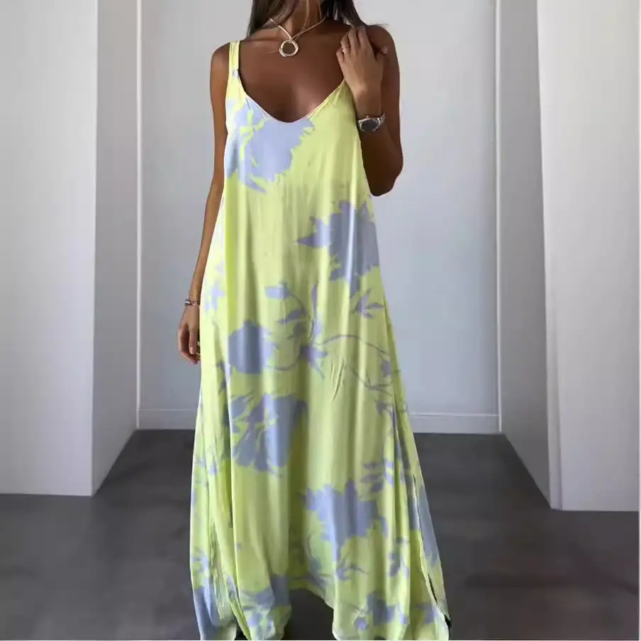 Cotton floral women's sleeveless dress