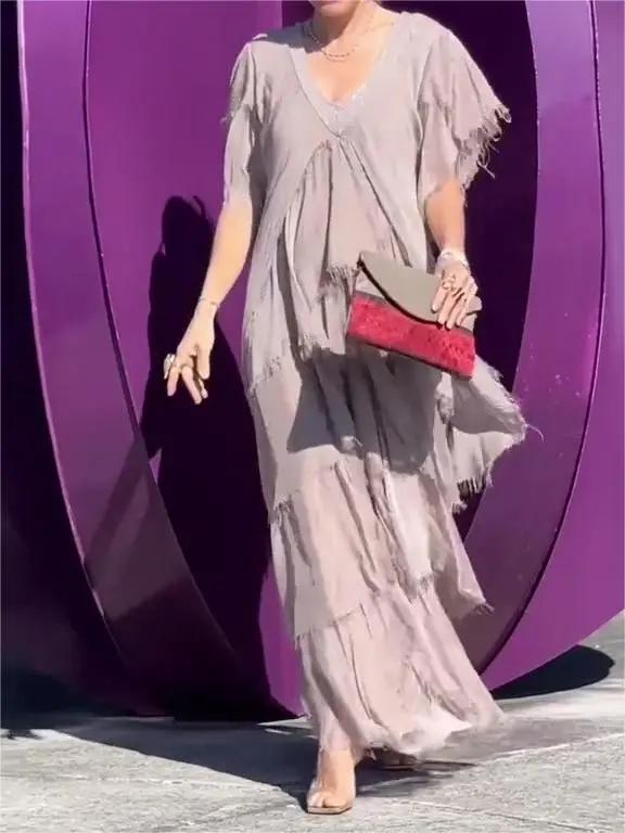 Elegant V-neck Maxi Dress