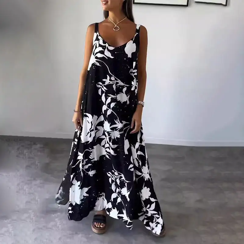 Cotton floral women's sleeveless dress