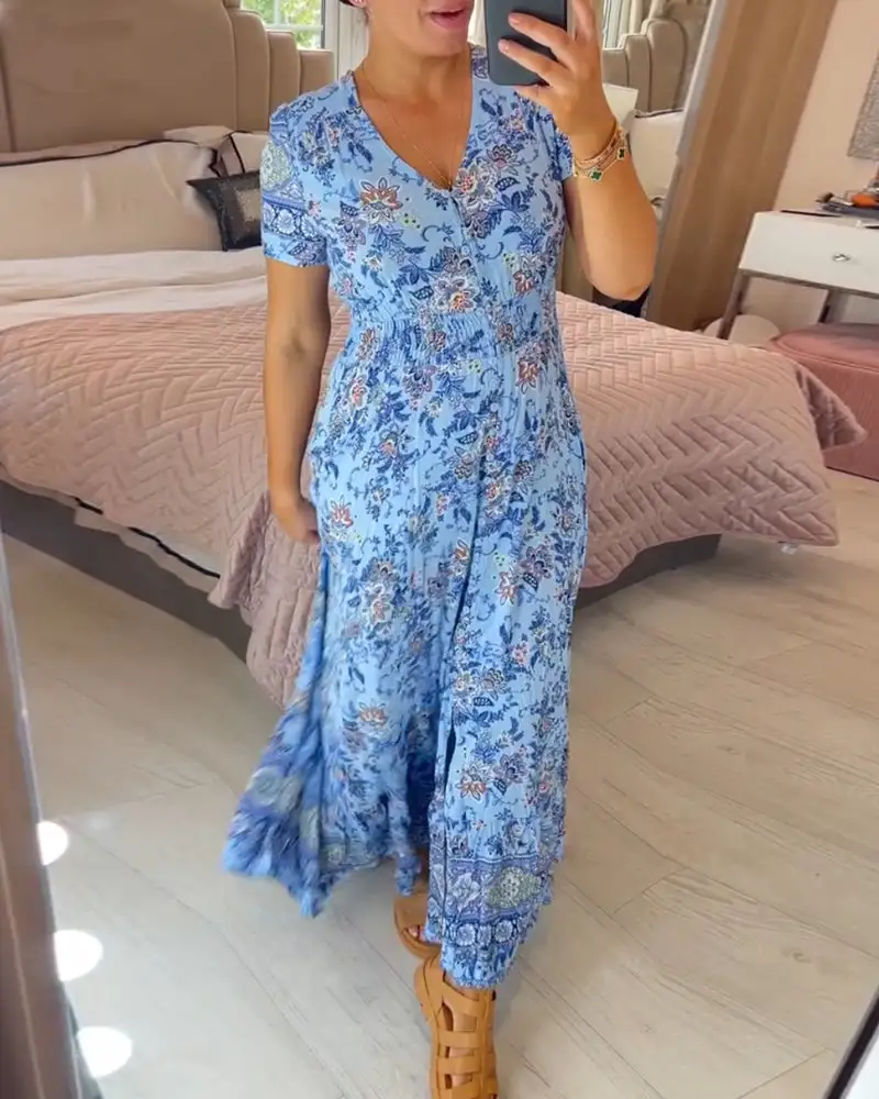 Floral V-neck dress