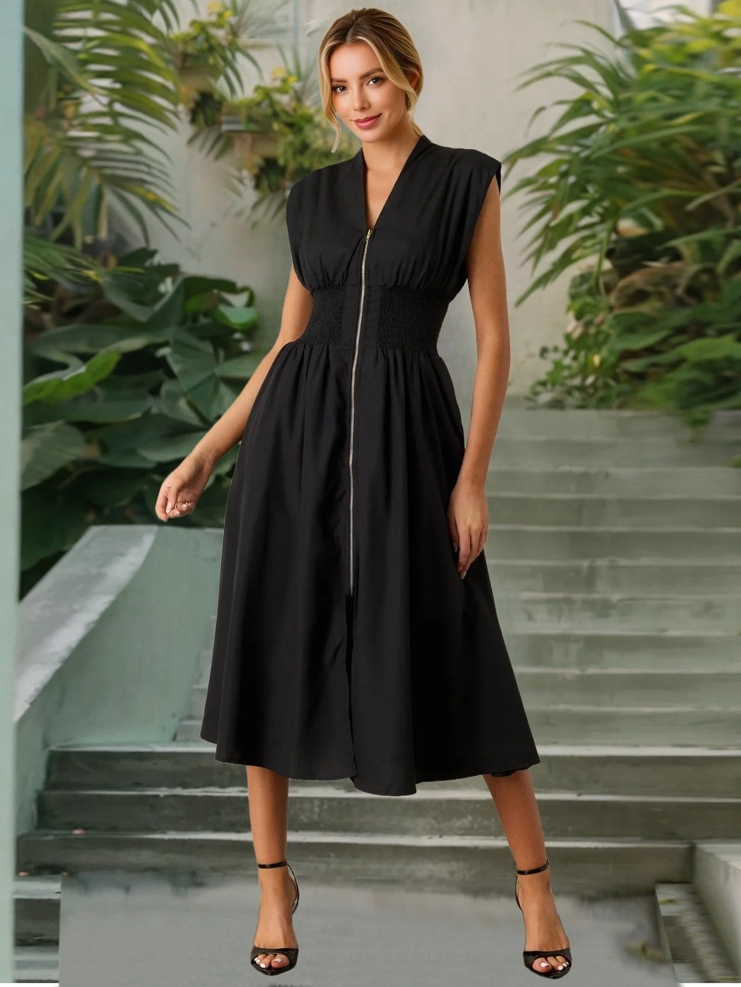 Women's Summer Smocked Midi Sundress
