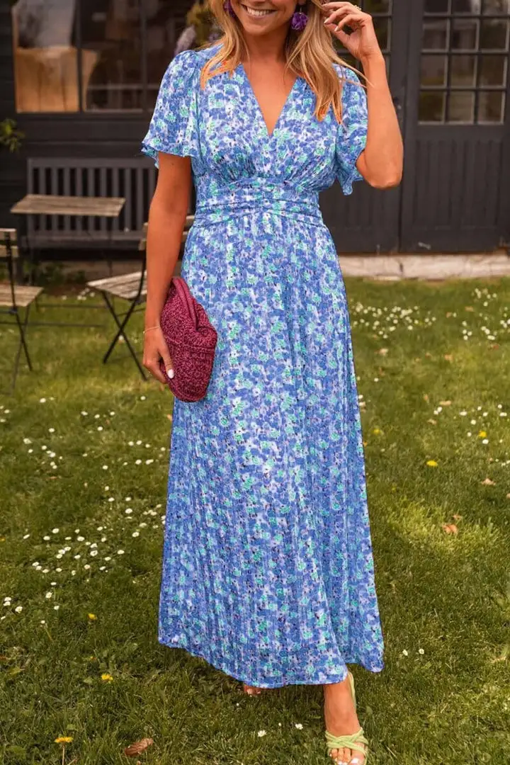 Elegant V-Neck Maxi Dress