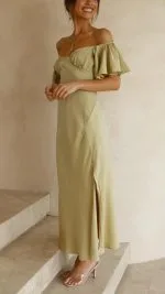 Butterfly Sleeve Off-Shoulder Dress