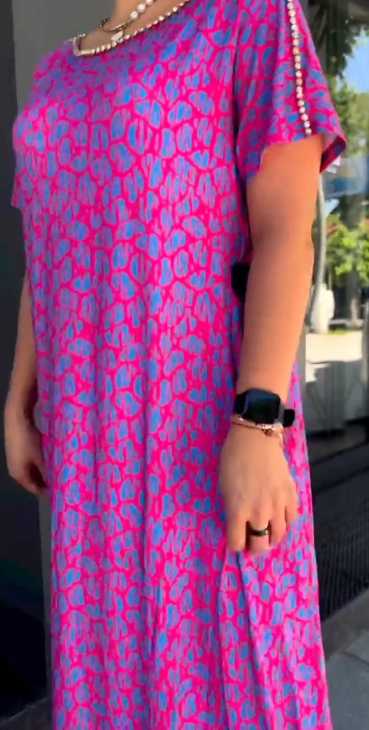 Fashionable plus-size Print Dress
