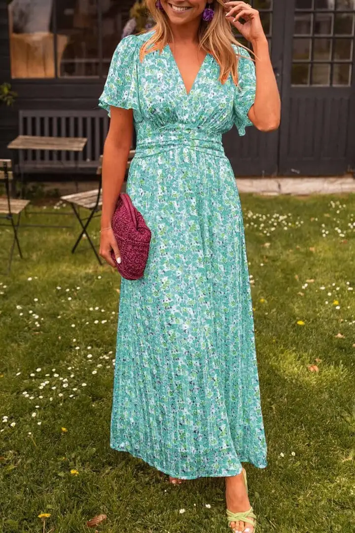 Elegant V-Neck Maxi Dress