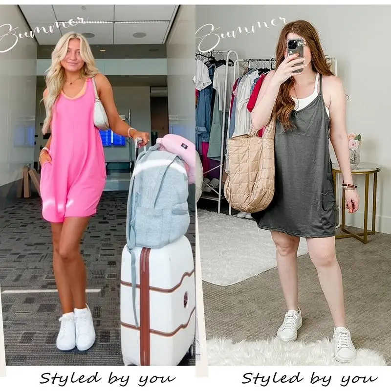 Women's Sleeveless Summer Dress with Shorts
