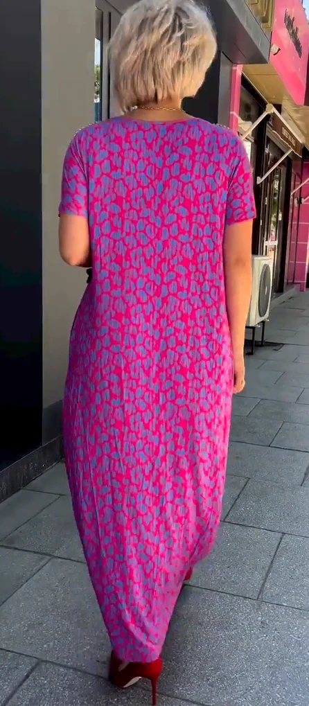 Fashionable plus-size Print Dress