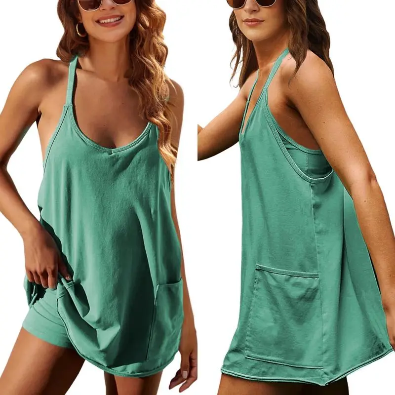 Women's Sleeveless Summer Dress with Shorts