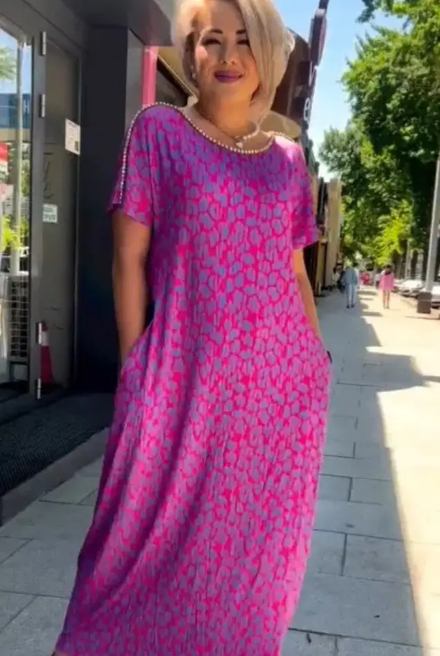 Fashionable plus-size Print Dress