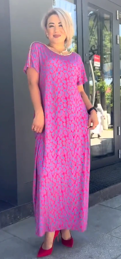 Fashionable plus-size Print Dress