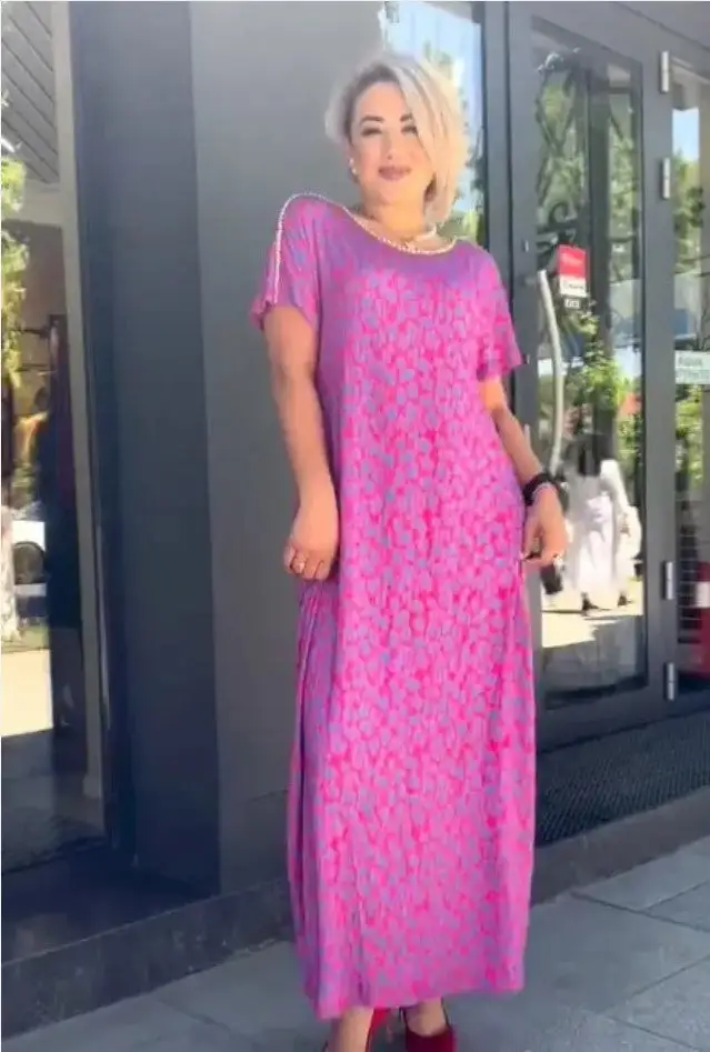 Fashionable plus-size Print Dress