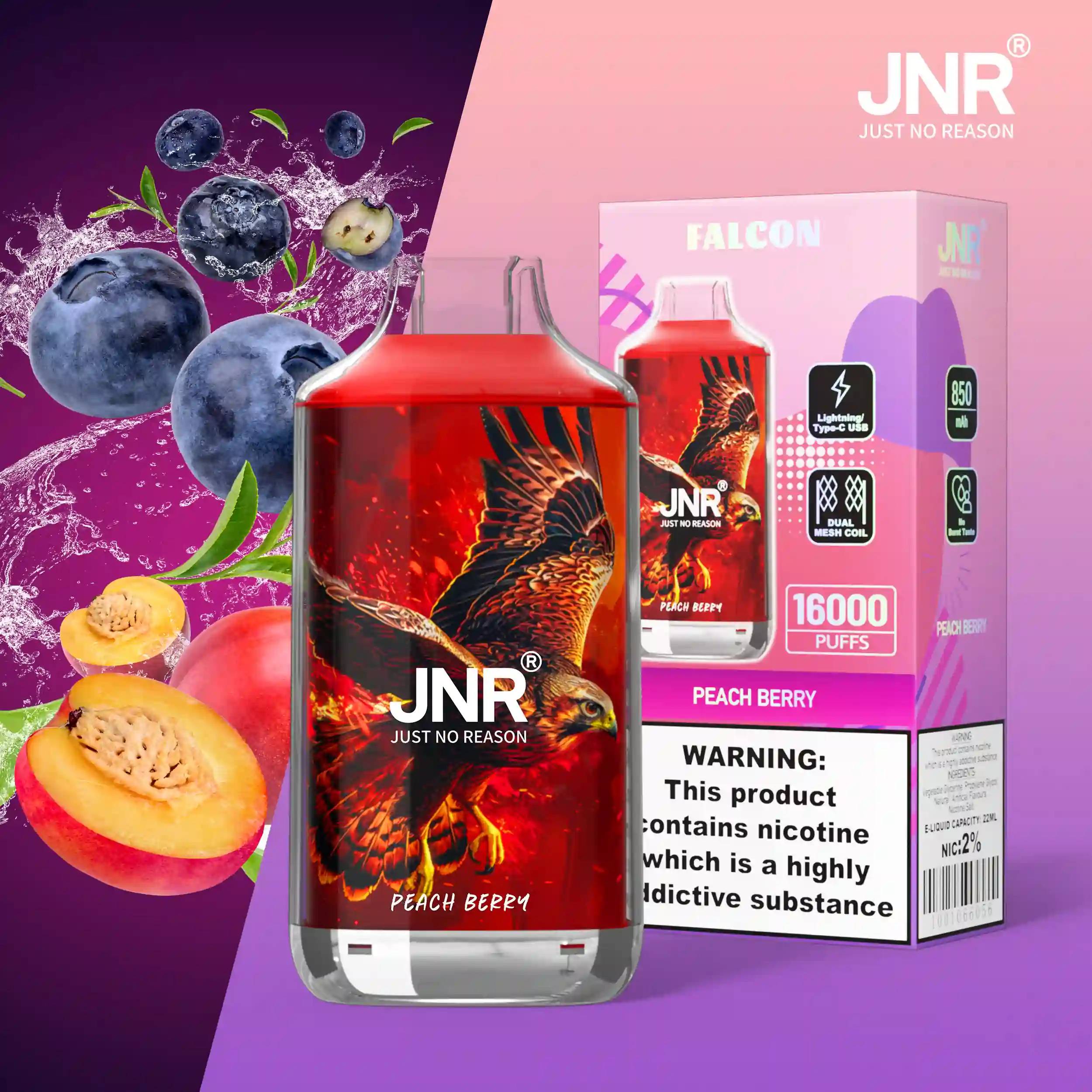 JNR-Falcon-16000-Crystal-Vape-Peach-Berry.webp