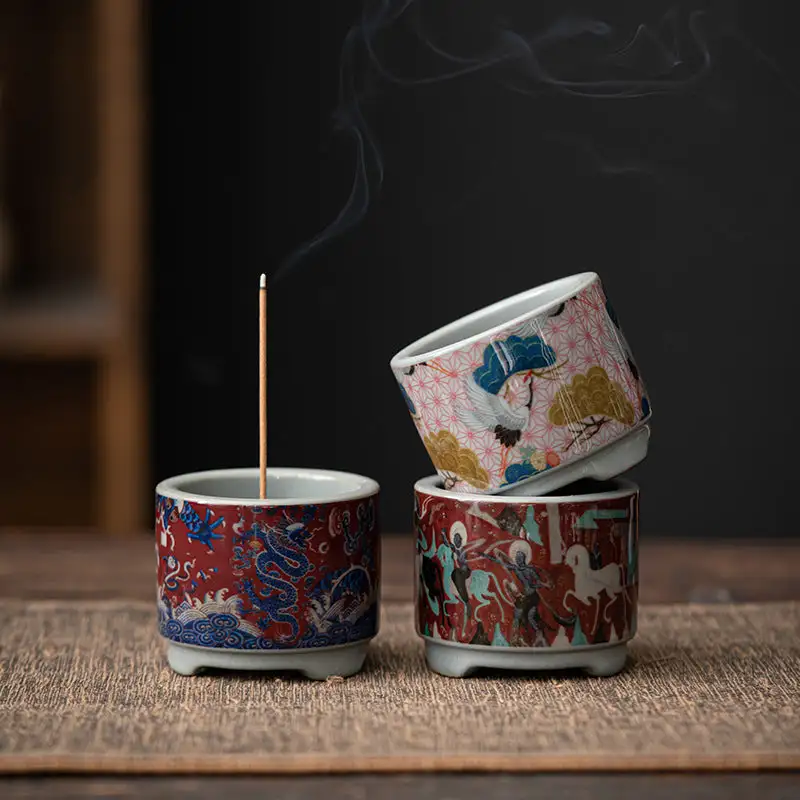 Handcrafted Dehua Porcelain Incense Holder for Peace, Longevity, and Positive Energy