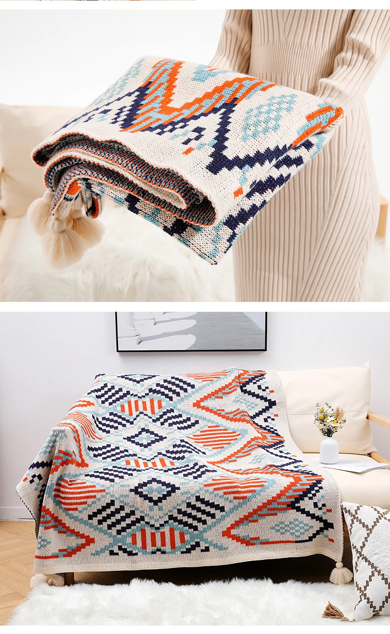 Cozy Bohemian Aztec Pattern Knit Throw Blanket 8.jpg