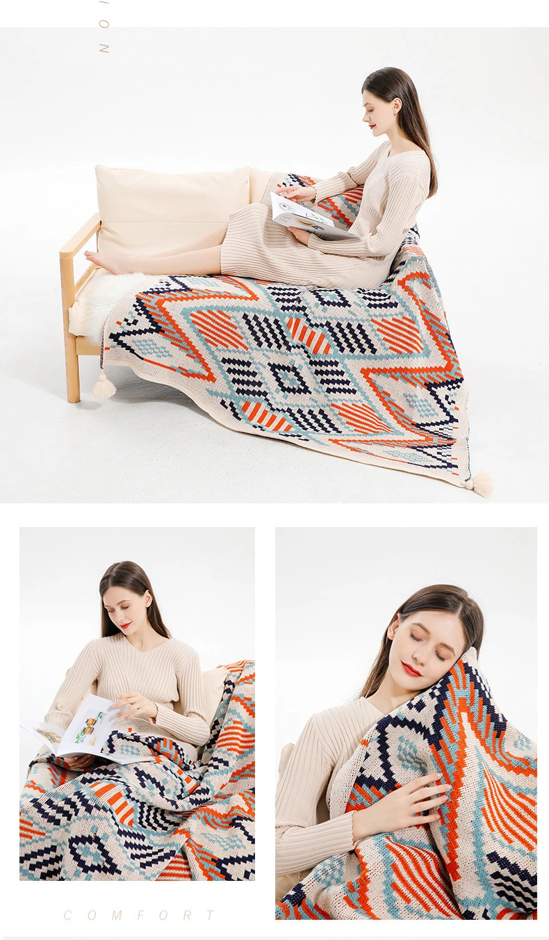 Cozy Bohemian Aztec Pattern Knit Throw Blanket 9.jpg