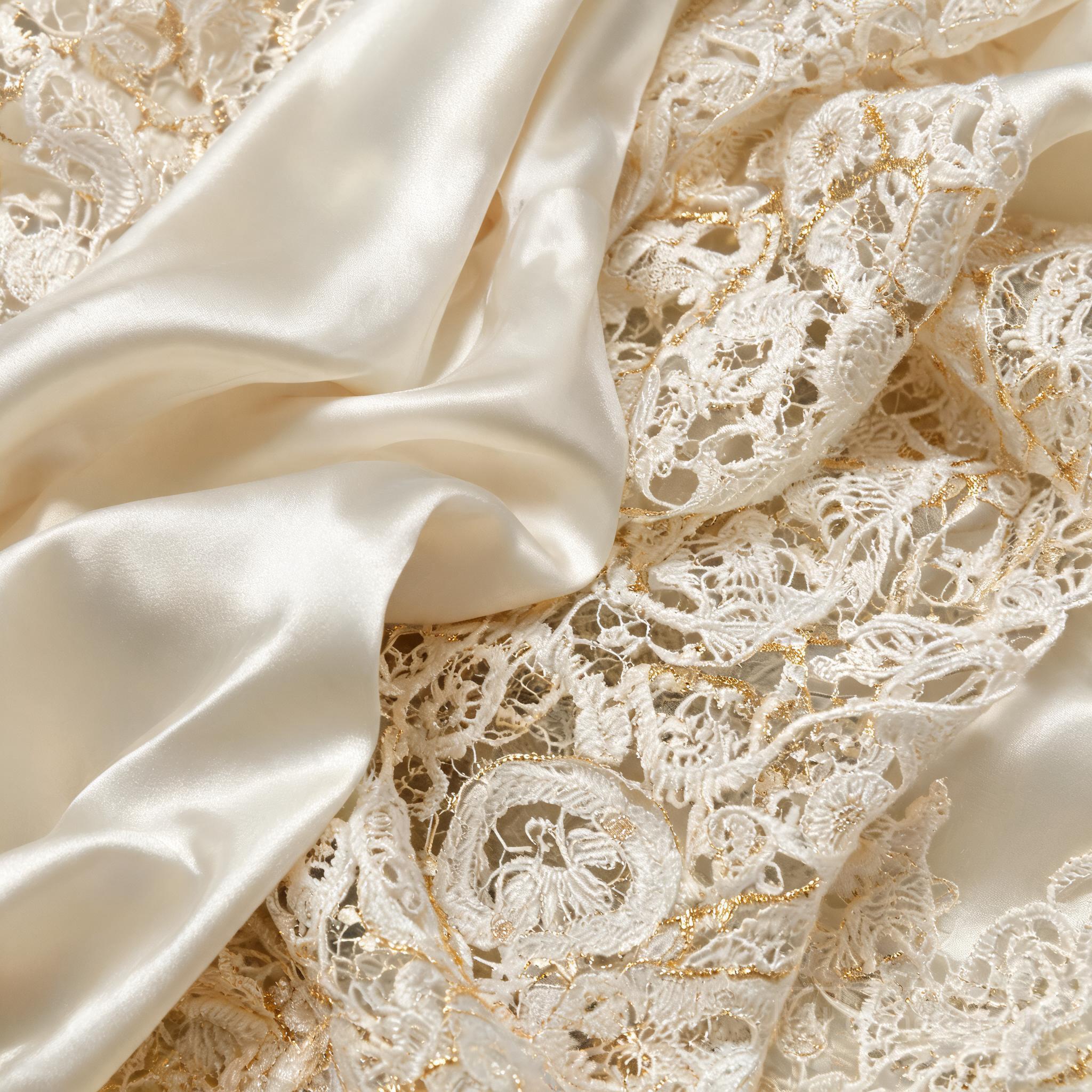 Luxury fabric texture detail — silk and lace construction that defines the Envyre1 quality standard