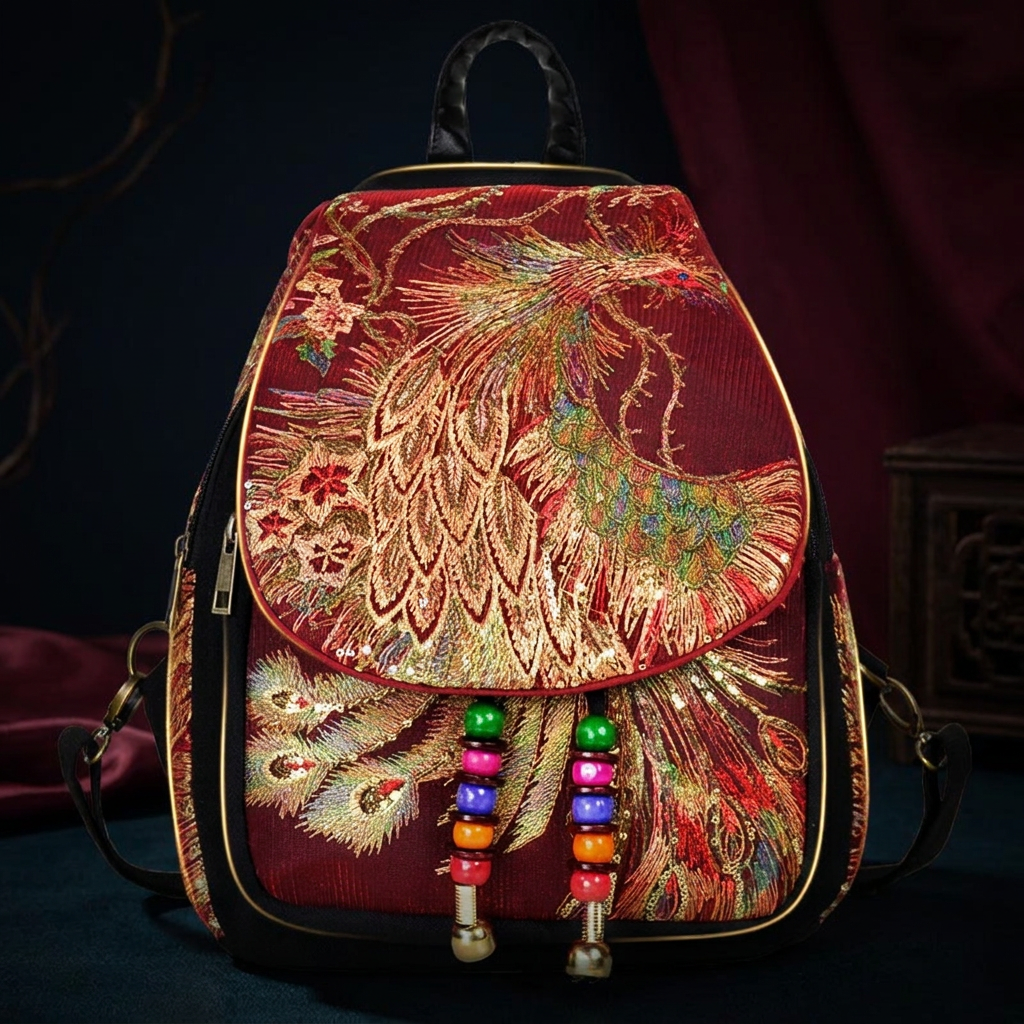 Peacock Embroidered Bag