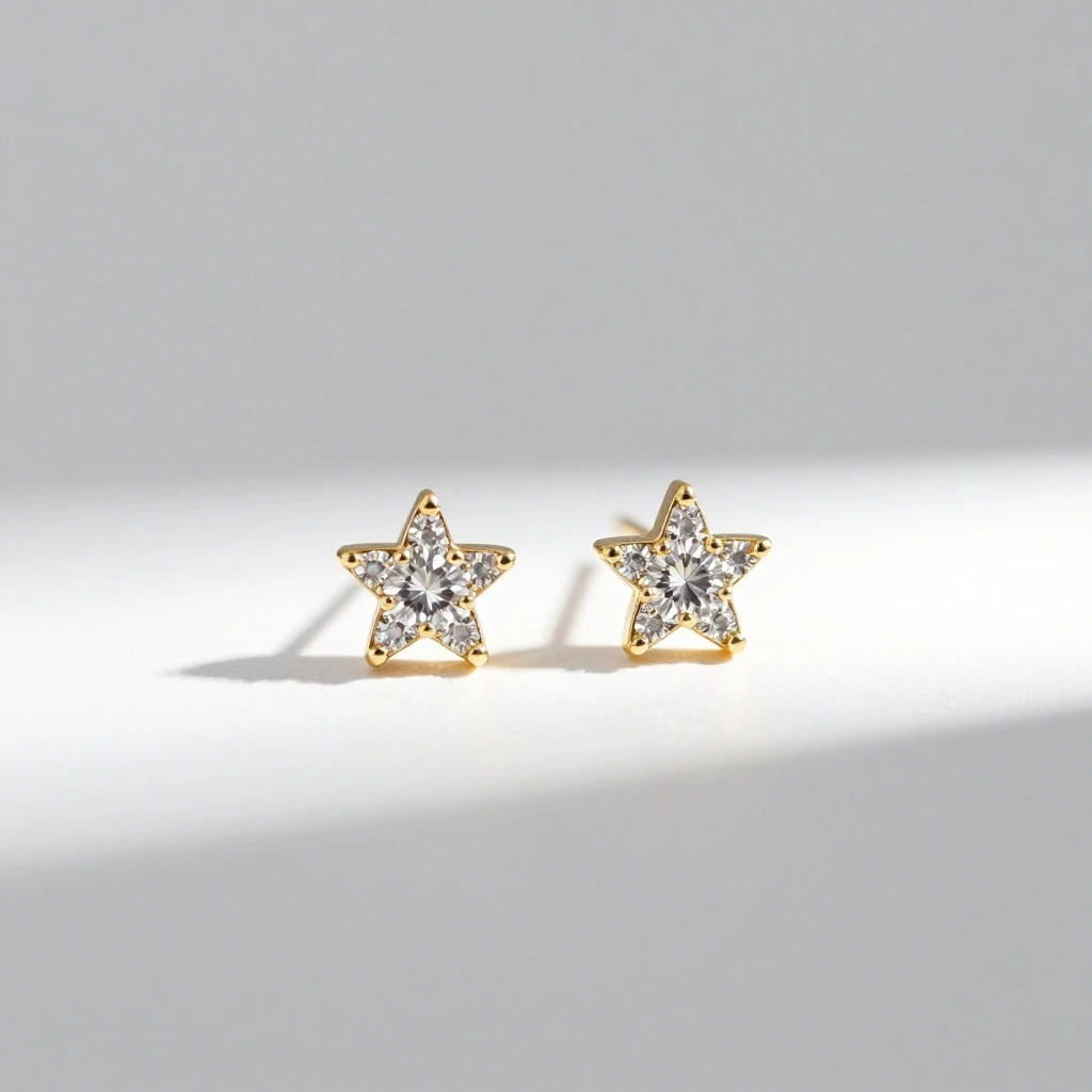 [Example]Crystal Sparkle Gold-Plated Stud Earrings