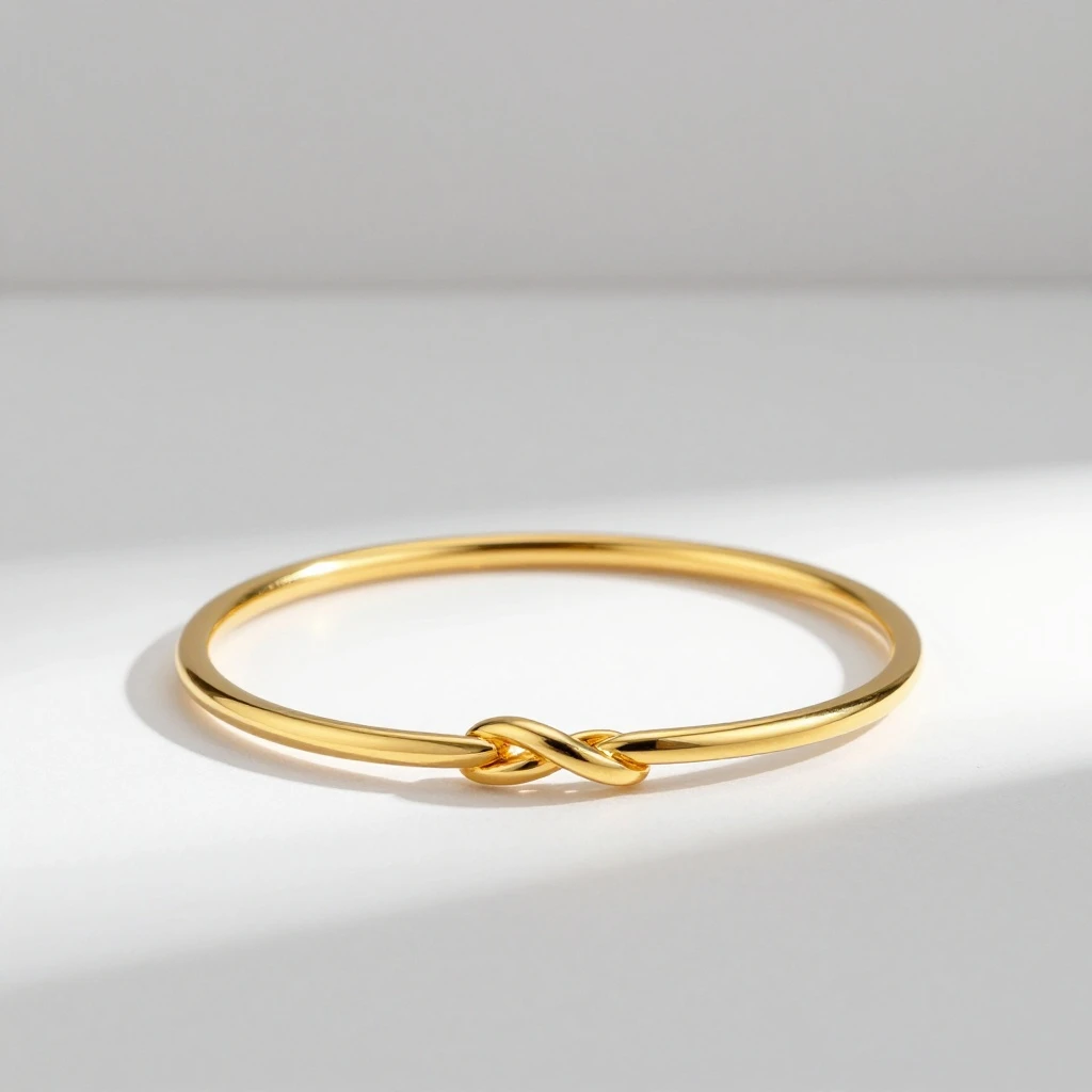 [Example]Twist Knot Gold Bangle - Unity & Elegance for Everyday Wear