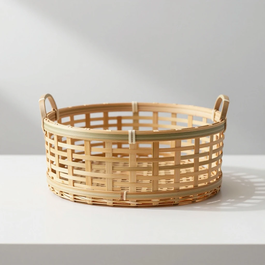 [Example]Eco-friendly Bamboo Storage Basket - Natural Style Organizer for Home