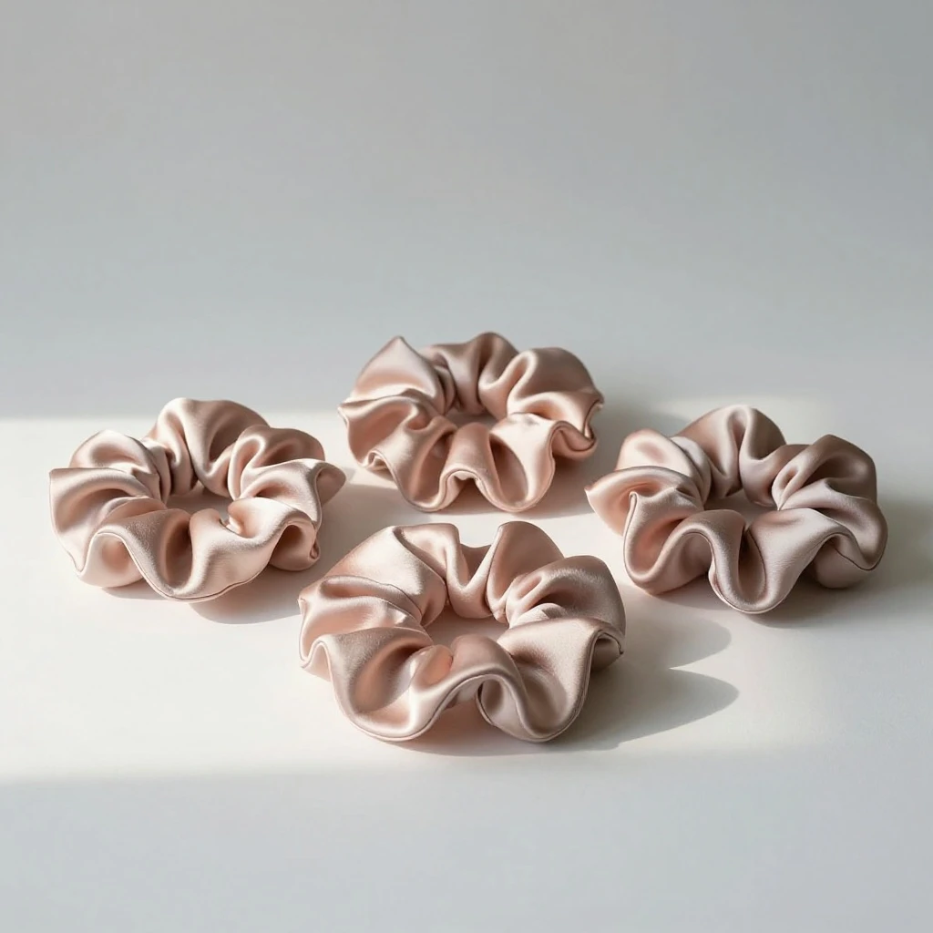 [Example]Luxury Silk Scrunchie Set for Hair Care, Gentle and Chic Accessories for Women