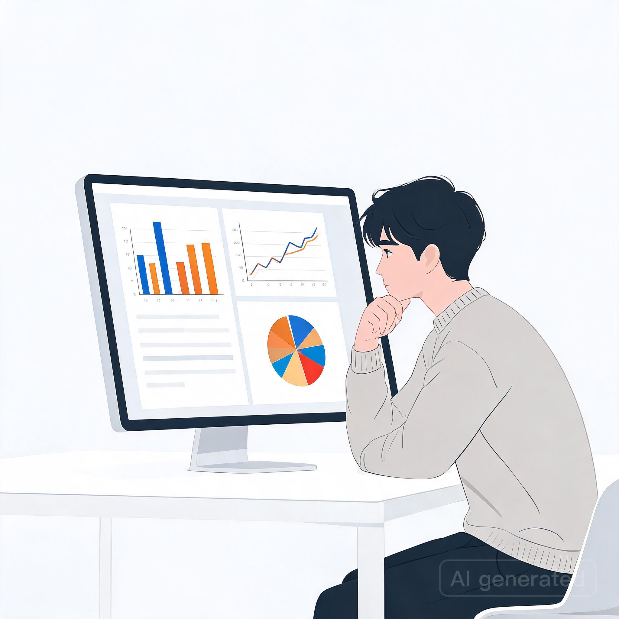 E-commerce entrepreneur researching a dropshipping niche using product trend data on a computer screen