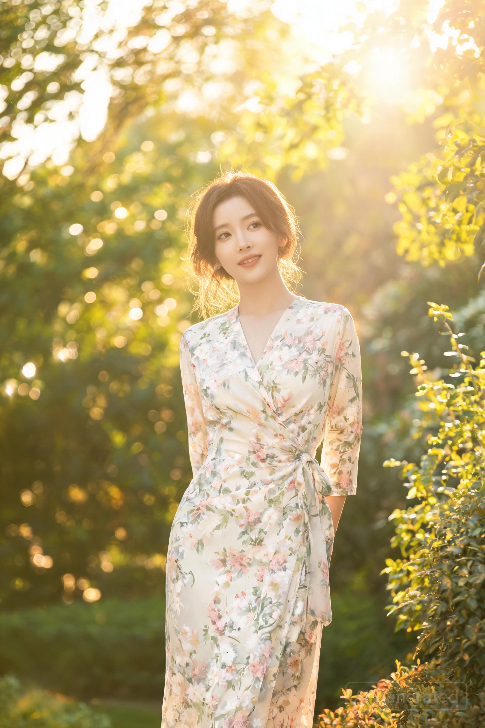 Floral Wrap Midi Dress