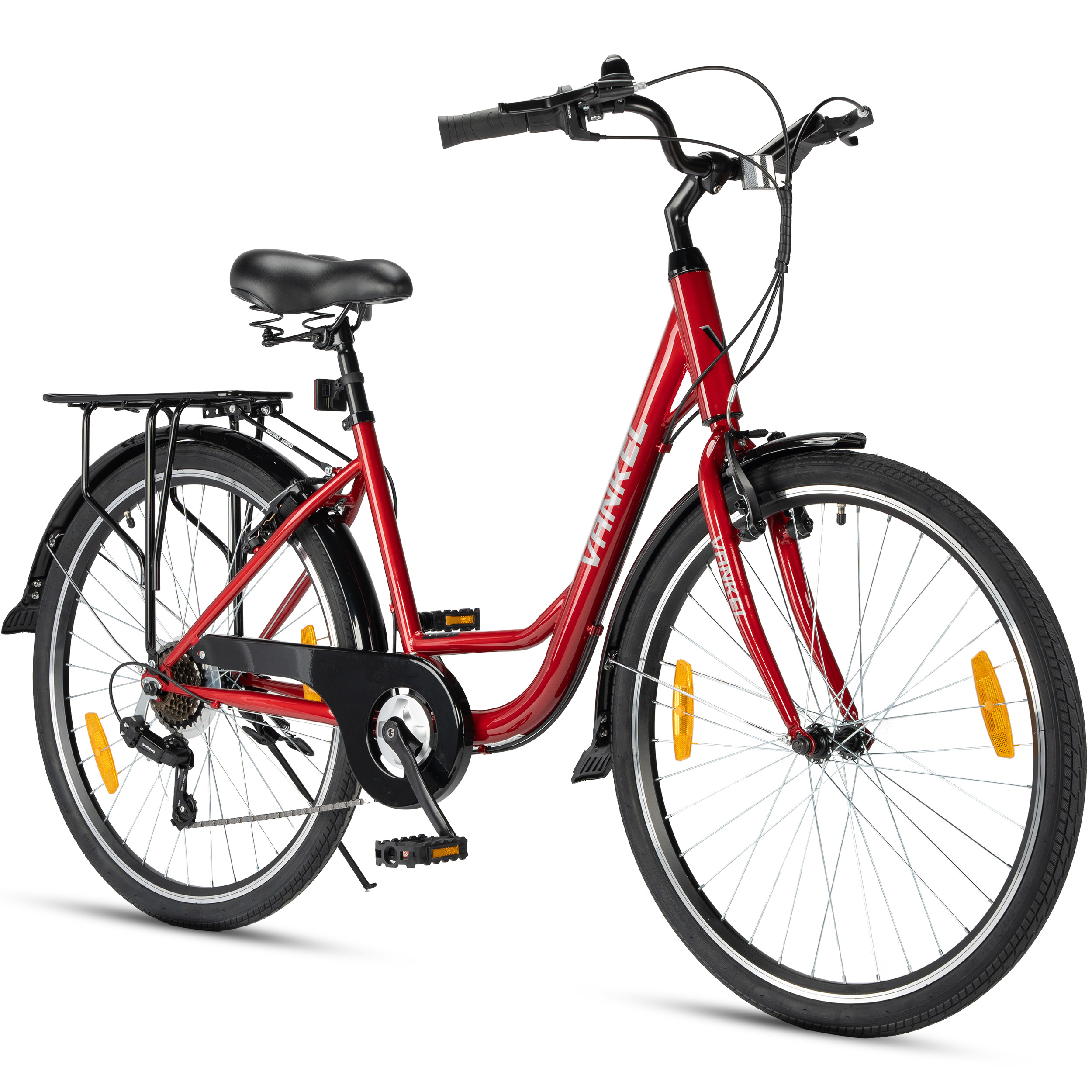 VANKEL Citybike 26 Zoll Rot, Rot, Ansicht 2