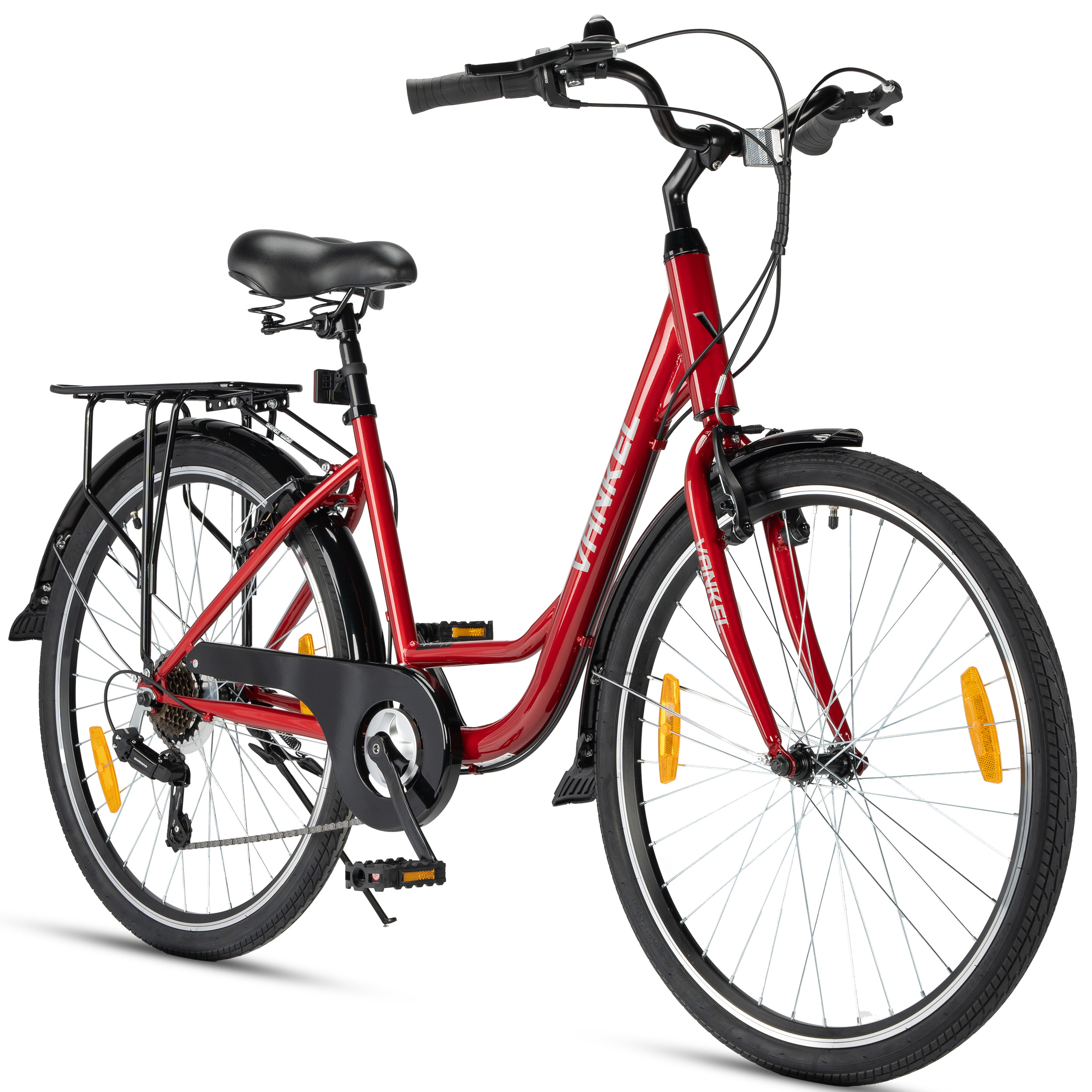 VANKEL Citybike 26 Zoll Rot, Rot, Ansicht 3