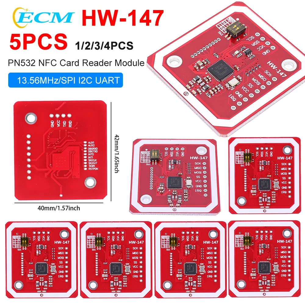 PN532 NFC RFID Module 13.56MHz V3 User Kits Near Field Communication Reader Module SPI I2C UART RFID Wireless Module for Arduino - hover