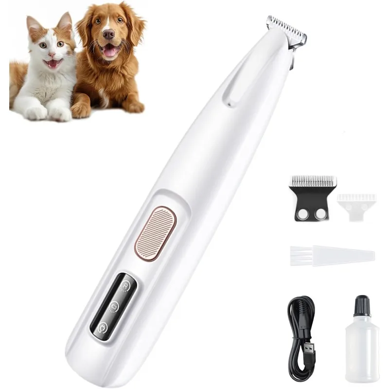 Multifunctional Pet Hair Clippers Grooming Electric Dog Paw Trimmer Rechargeable Pet Hair Clipper for Grooming with LED Light - hover