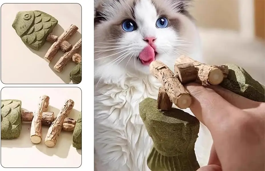 Dental Health Chew Toy for Cats - Bite-Resistant Fishbone Toy - hover