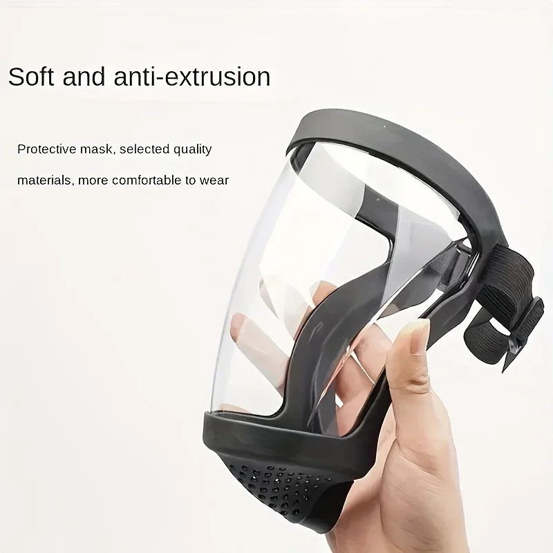 Face Shield,Safety Face Shield for Adults Women Men, Adjustable & Reusable Super Protective Face Shields for Weeding (1, Black), - hover