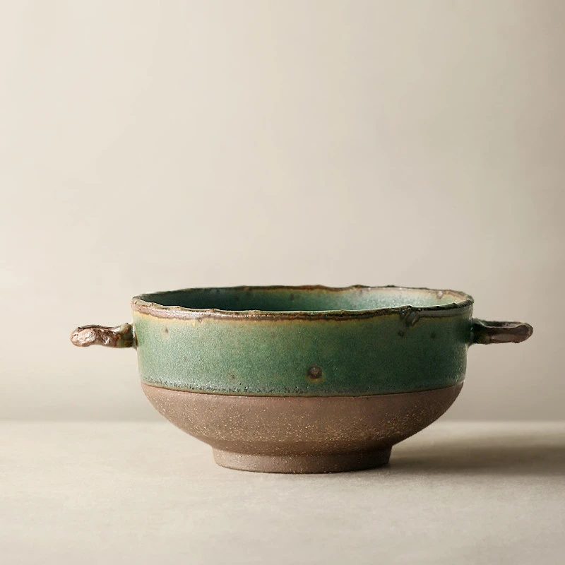 Japanese Handmade Stoneware Tableware Retro Big Soup Bowl